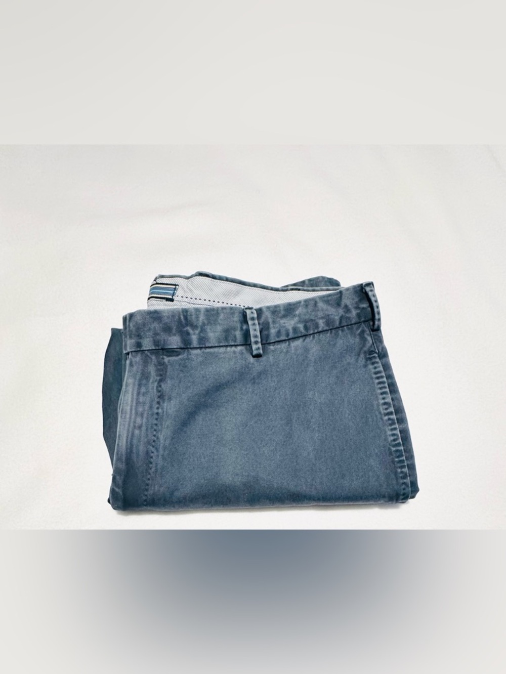 Peter Millar Classic Fit Workwear Washed Blue Chinos, Size 36